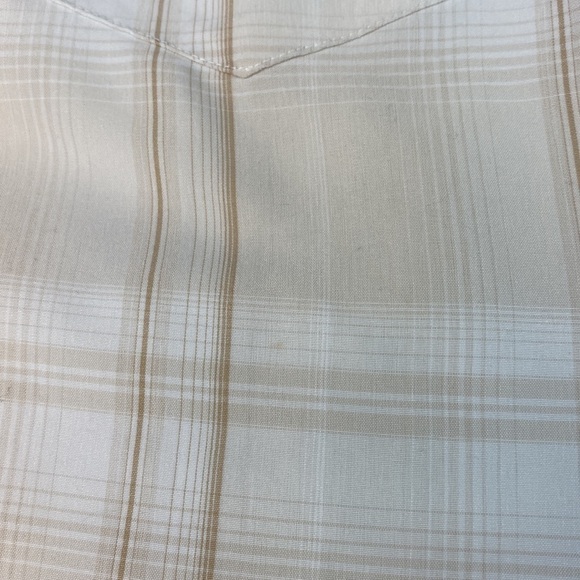 Bruno Boys Cream & Tan Sueded Microfiber Poly Button Down Shirt- Size 6 - Picture 5 of 11